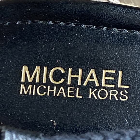 Michael Kors Espadrilles Platform Sandals Sz 8 Black Leather Tie-up - Picture 13 of 15